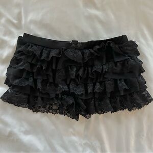 Shein Black Lace Ruffle Shorts Bloomers